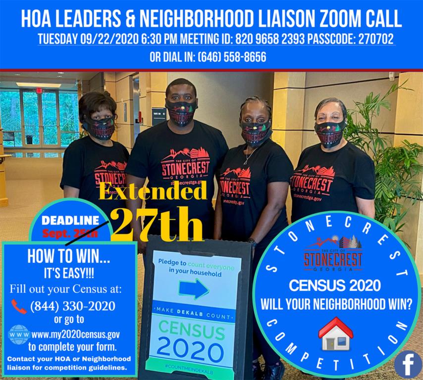 Stonecrest 2020 Census Neighborhood Competition Flyer