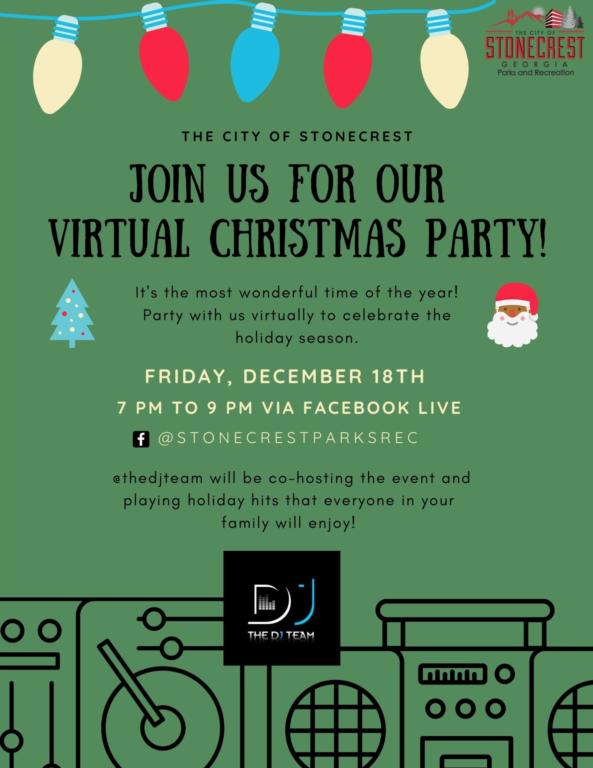 virtual Christmas party flyer